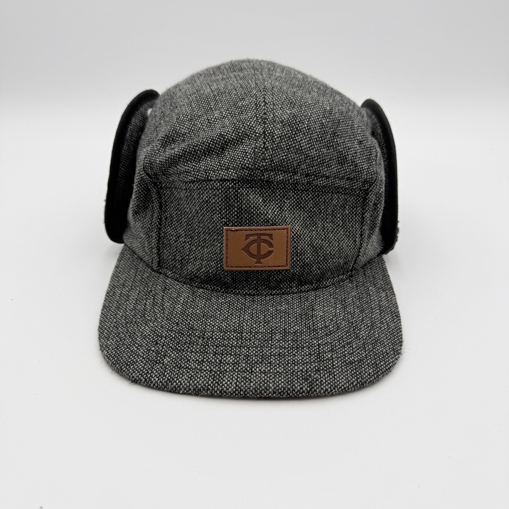 Melonwear Minnesota Twins 5 Panel Trapper Hat Men OS Wool Blend Earflap Snapback